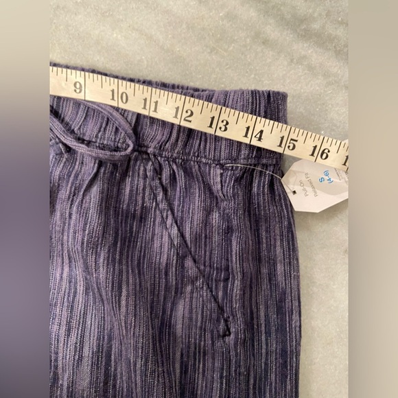 NWT Time & Tru Size S Blue Linen Blend Comfy Pull On Drawstring Shorts Pockets - Picture 13 of 16